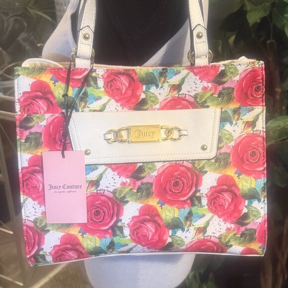 JUICY COUTURE RED ROSE BOUQUET TOTE - Picture 2 of 6